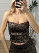 Strapless Metallic Animal Top/Leopard