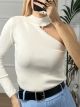 No-Shoulder Knitted Top/White