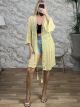 Crochet CabbanaSleeves Kimono-4112/Yellow