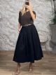 Cotton Belt Midi Skirt-25724/Black