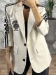Σακάκι Oversized Ρίγα-30058/Ecru