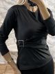 Lycra Gold Detail Top/Black
