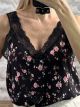 Floral Lace Lingerie Top/Black