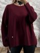 Soft Oversized Sweater-5018/Burgundy