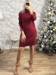 Mini Knitted Dress-M10/Burgundy