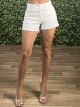 Strassed Denim Shorts-2260/White