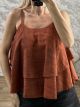 DoubleRuffled Viscose Top-628623/Ecai