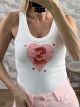 Sleeveless Dogs Cotton Top-7321/White