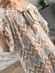 Lurex Chevron Bow Maxi Dress/Beige