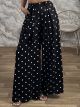 Polka Dot Super WideLeg Pants/Black