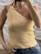Knitted Waves OneShoulder Top/Beige