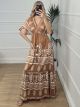 Maxi Boho Sleeves Dress-2509/Camel