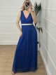 Maxi Tulle Belt Dress/Royal Blue