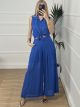 Ruffle Shirt Pants Set/Blue