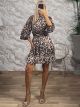 Muslin GoldenThread Mini Dress-6428/Leopard
