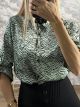 Zebra Satin Shirt/Mint