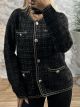 Mohair Metallic Details Cardigan/B&G