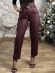 Ve HighWaist Leather Pants/Burgundy