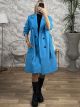 Classic Buttons Coat/Cyan Blue