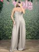 Strapless Corset Jumpsuit/Beige