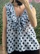 Ruffle Polka Dots Top/Ciel