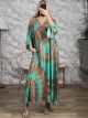Tunic Petals Satin Maxi Dress/Veraman