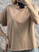 Studs Cotton T-Shirt/Camel