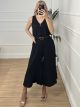 Zip Culotte Buttons Set/Black