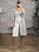 Lurex Fringe Kimono/Silver