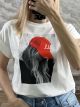 Girl RedHat ShortSleeves T-Shirt-4305/White