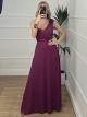Muslin Roses Maxi Dress/Magenta