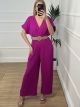 Elastic Pleated Belt Jumpsuit/Fux