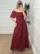 Cotton Kippur Wasp Nest Dress/Burgundy