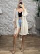 Crochet CabbanaSleeves Kimono-4112/Beige