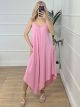 Viscose Asymmetrical Jumpsuit/Pink