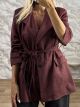 Suede Σακάκι με Κορδόνια/Burgundy