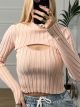 Knitted Top 2-Pieces/Pink