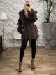 Mohair Fur Details Jacket/Chocolat