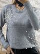 Viscose Pearls Sweater-8052/Grey