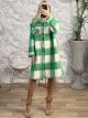 Plus Size Plaid Coat/Green