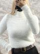 Mohair High Neck Top-909/White