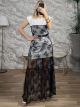 C-Through Lace Mini&Maxi Dress/Black&White
