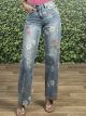 Floral Denim Pants-139