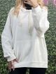 Oversized Hooded Cotton Sweatshirt/White