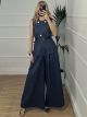 Wide Vest Denim Buttons Set