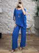 Wide Necklace Viscose Set-0653/Blue Royal