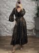 Midi Gold Shapes Dress-2541/Black