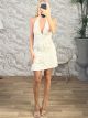 Bronze Studs Mini Dress-14750/Ecru