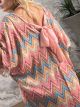 Lurex Chevron Bow Maxi Dress/Pink