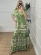 Maxi Boho Sleeves Dress-2509/Lime